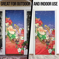 Dominican Republic Christmas Door Cover Santa Relaxing On The Beach - Wonder Print Shop