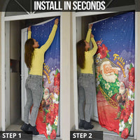 Dominican Republic Christmas Door Cover Santa Relaxing On The Beach - Wonder Print Shop