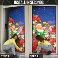 Dominican Republic Christmas Door Cover Santa Relaxing On The Beach - Wonder Print Shop