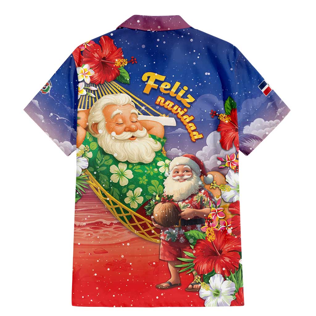 Dominican Republic Christmas Family Matching Mermaid Dress and Hawaiian Shirt Santa Relaxing On The Beach - Wonder Print Shop