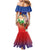 Dominican Republic Christmas Family Matching Mermaid Dress and Hawaiian Shirt Santa Relaxing On The Beach - Wonder Print Shop