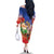 Dominican Republic Christmas Family Matching Off The Shoulder Long Sleeve Dress and Hawaiian Shirt Santa Relaxing On The Beach - Wonder Print Shop