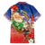 Dominican Republic Christmas Family Matching Off Shoulder Short Dress and Hawaiian Shirt Santa Relaxing On The Beach - Wonder Print Shop