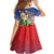 Dominican Republic Christmas Family Matching Short Sleeve Bodycon Dress and Hawaiian Shirt Santa Relaxing On The Beach - Wonder Print Shop
