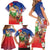 Dominican Republic Christmas Family Matching Short Sleeve Bodycon Dress and Hawaiian Shirt Santa Relaxing On The Beach - Wonder Print Shop