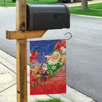 Dominican Republic Christmas Garden Flag Santa Relaxing On The Beach - Wonder Print Shop