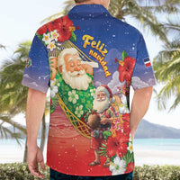 Dominican Republic Christmas Hawaiian Shirt Santa Relaxing On The Beach - Wonder Print Shop