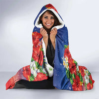 Dominican Republic Christmas Hooded Blanket Santa Relaxing On The Beach - Wonder Print Shop
