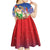 Dominican Republic Christmas Kid Short Sleeve Dress Santa Relaxing On The Beach - Wonder Print Shop