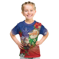 Dominican Republic Christmas Kid T Shirt Santa Relaxing On The Beach - Wonder Print Shop