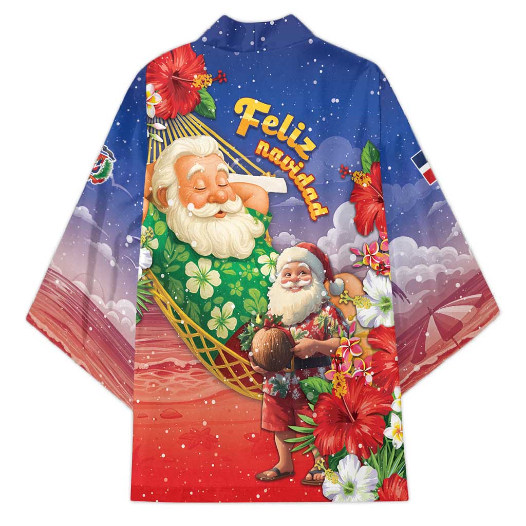 Dominican Republic Christmas Kimono Santa Relaxing On The Beach - Wonder Print Shop