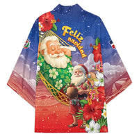 Dominican Republic Christmas Kimono Santa Relaxing On The Beach - Wonder Print Shop