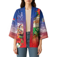 Dominican Republic Christmas Kimono Santa Relaxing On The Beach - Wonder Print Shop