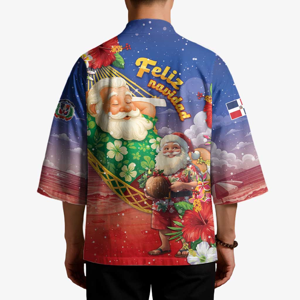 Dominican Republic Christmas Kimono Santa Relaxing On The Beach - Wonder Print Shop