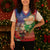 Dominican Republic Christmas Knitted V-Neck Vest Santa Relaxing On The Beach - Wonder Print Shop