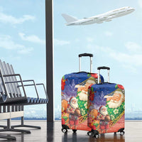 Dominican Republic Christmas Luggage Cover Santa Relaxing On The Beach - Wonder Print Shop
