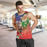 Dominican Republic Christmas Men Tank Top Santa Relaxing On The Beach - Wonder Print Shop