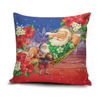 Dominican Republic Christmas Pillow Cover Santa Relaxing On The Beach - Wonder Print Shop