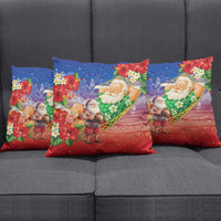 Dominican Republic Christmas Pillow Cover Santa Relaxing On The Beach - Wonder Print Shop