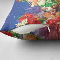 Dominican Republic Christmas Pillow Cover Santa Relaxing On The Beach - Wonder Print Shop