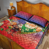 Dominican Republic Christmas Quilt Bed Set Santa Relaxing On The Beach - Wonder Print Shop