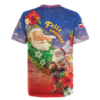 Dominican Republic Christmas Rugby Jersey Santa Relaxing On The Beach - Wonder Print Shop
