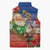 Dominican Republic Christmas Sleeveless Puffer Jacket Santa Relaxing On The Beach - Wonder Print Shop