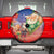 Dominican Republic Christmas Spare Tire Cover Santa Relaxing On The Beach - Wonder Print Shop