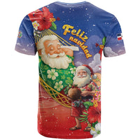 Dominican Republic Christmas T Shirt Santa Relaxing On The Beach - Wonder Print Shop