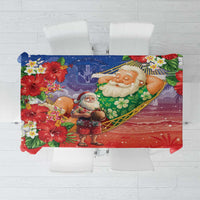 Dominican Republic Christmas Tablecloth Santa Relaxing On The Beach - Wonder Print Shop