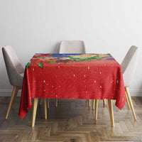 Dominican Republic Christmas Tablecloth Santa Relaxing On The Beach - Wonder Print Shop