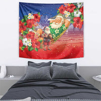 Dominican Republic Christmas Tapestry Santa Relaxing On The Beach - Wonder Print Shop