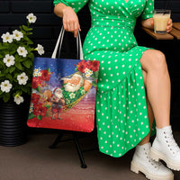 Dominican Republic Christmas Tote Bag Santa Relaxing On The Beach - Wonder Print Shop