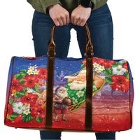 Dominican Republic Christmas Travel Bag Santa Relaxing On The Beach - Wonder Print Shop