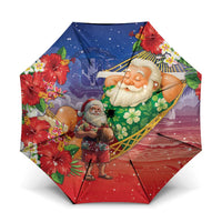 Dominican Republic Christmas Umbrella Santa Relaxing On The Beach - Wonder Print Shop