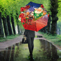 Dominican Republic Christmas Umbrella Santa Relaxing On The Beach - Wonder Print Shop