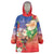 Dominican Republic Christmas Wearable Blanket Hoodie Santa Relaxing On The Beach - Wonder Print Shop