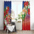 Dominican Republic Christmas Window Curtain Santa Relaxing On The Beach - Wonder Print Shop
