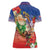 Dominican Republic Christmas Women Polo Shirt Santa Relaxing On The Beach - Wonder Print Shop