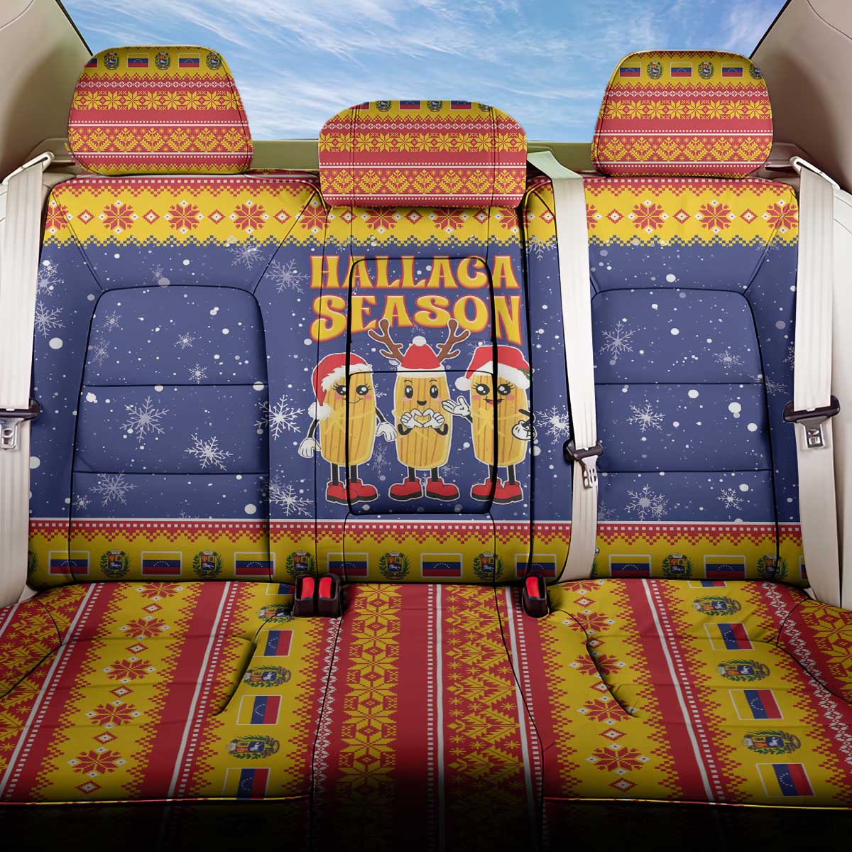 Venezuela Christmas Back Car Seat Cover Hallaca Season - Wonder Print Shop