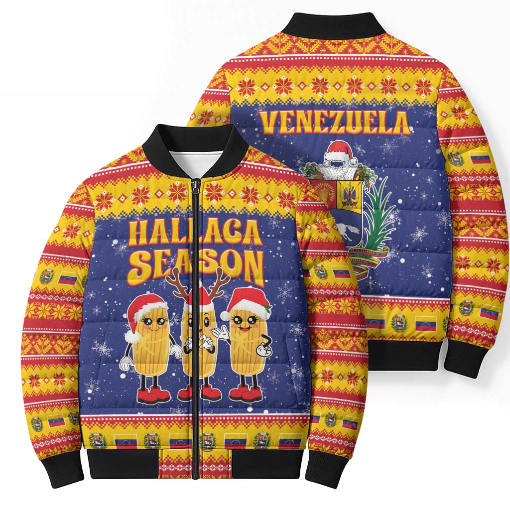 Venezuela Christmas Bomber Puffer Jacket Hallaca Season - Wonder Print Shop