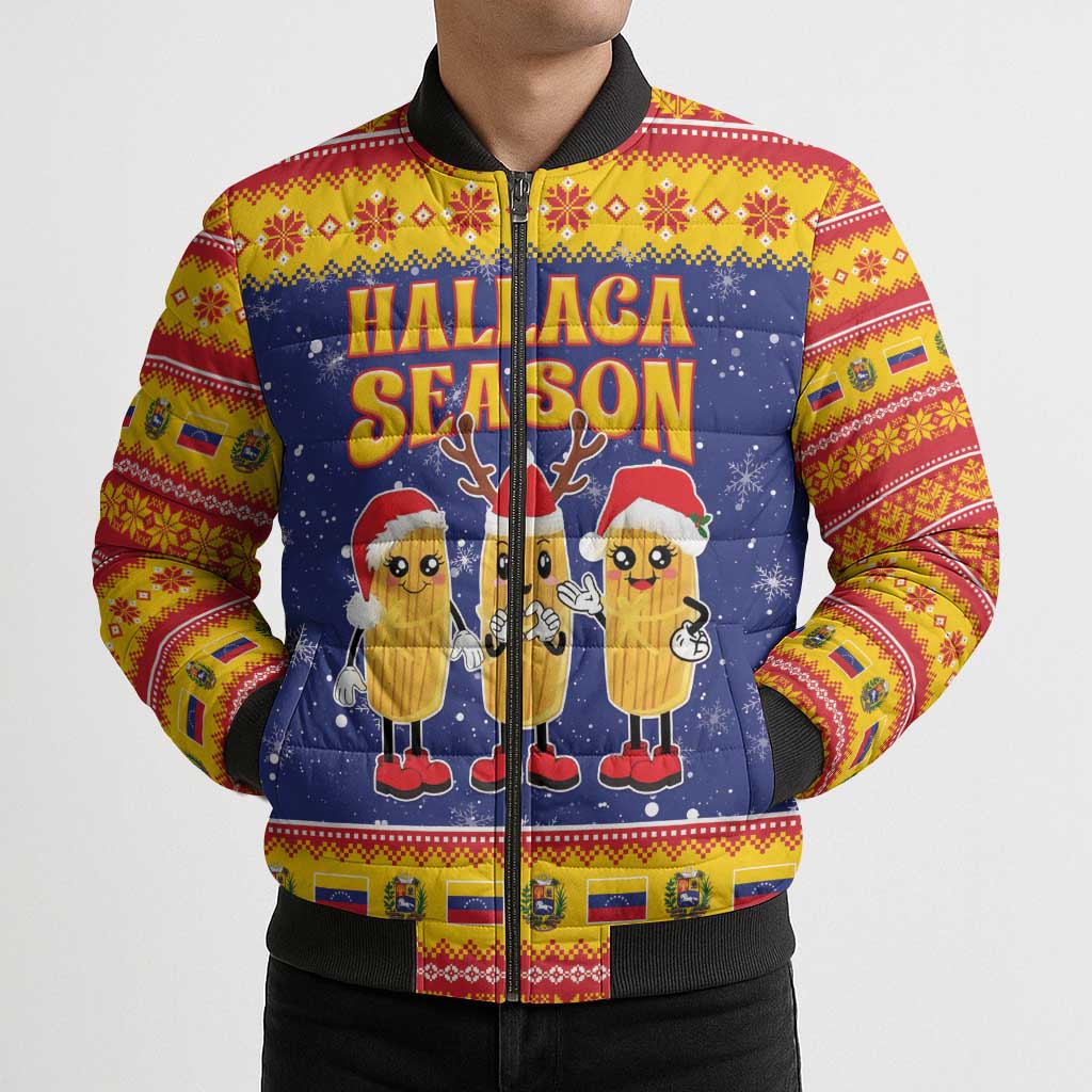 Venezuela Christmas Bomber Puffer Jacket Hallaca Season - Wonder Print Shop