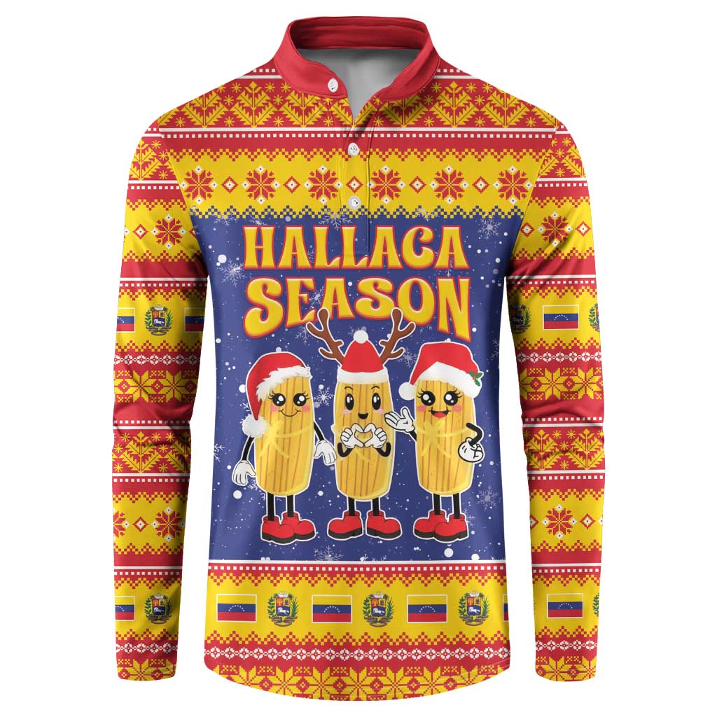 Venezuela Christmas Button Sweatshirt Hallaca Season - Wonder Print Shop