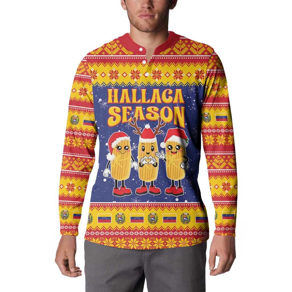 Venezuela Christmas Button Sweatshirt Hallaca Season - Wonder Print Shop