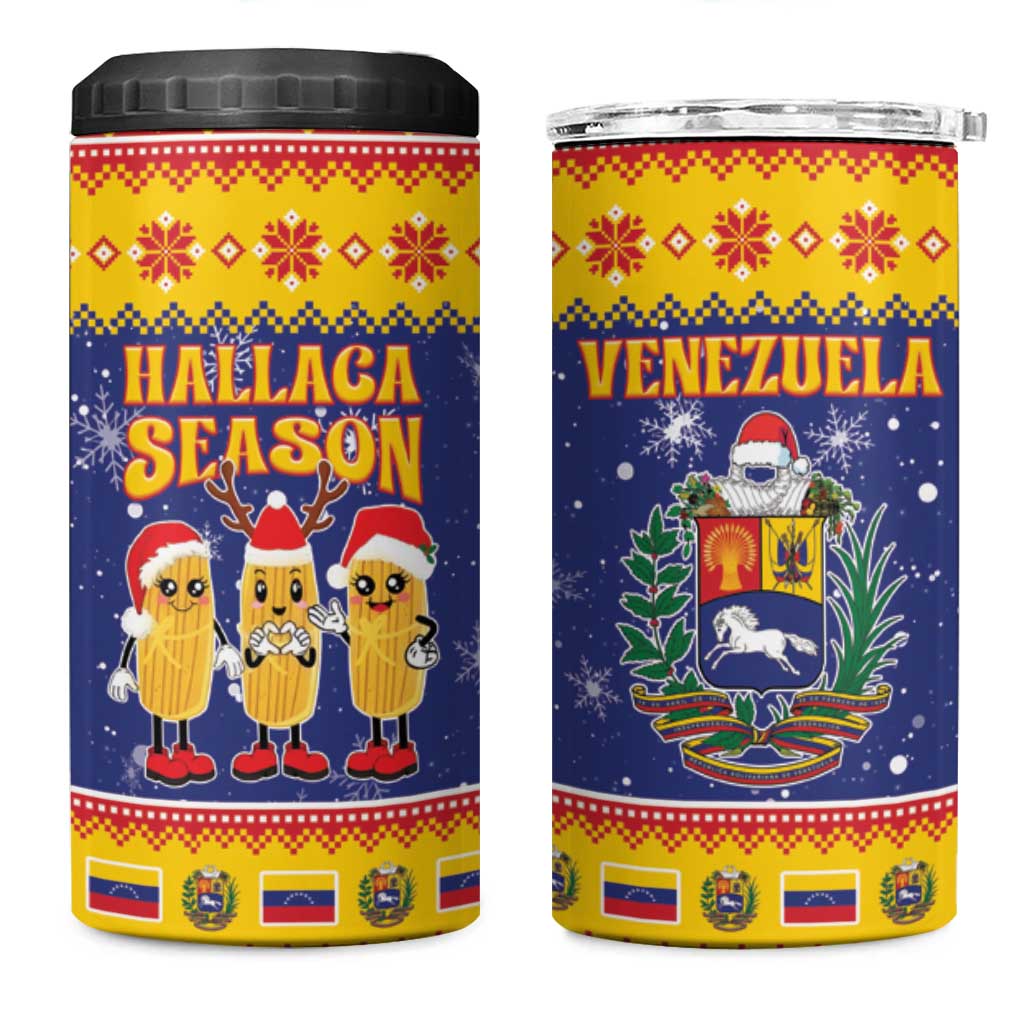 Venezuela Christmas 4 in 1 Can Cooler Tumbler Hallaca Season - Wonder Print Shop