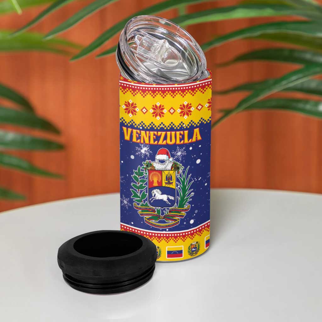 Venezuela Christmas 4 in 1 Can Cooler Tumbler Hallaca Season - Wonder Print Shop