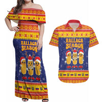 Venezuela Christmas Couples Matching Off Shoulder Maxi Dress and Hawaiian Shirt Hallaca Season - Wonder Print Shop