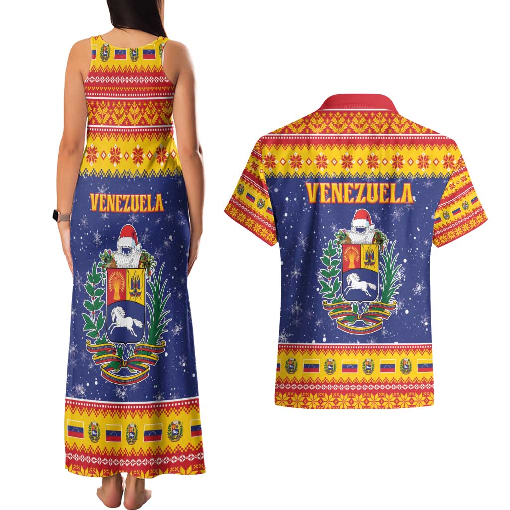 Venezuela Christmas Couples Matching Tank Maxi Dress and Hawaiian Shirt Hallaca Season - Wonder Print Shop