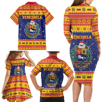 Venezuela Christmas Family Matching Long Sleeve Bodycon Dress and Hawaiian Shirt Hallaca Season - Wonder Print Shop