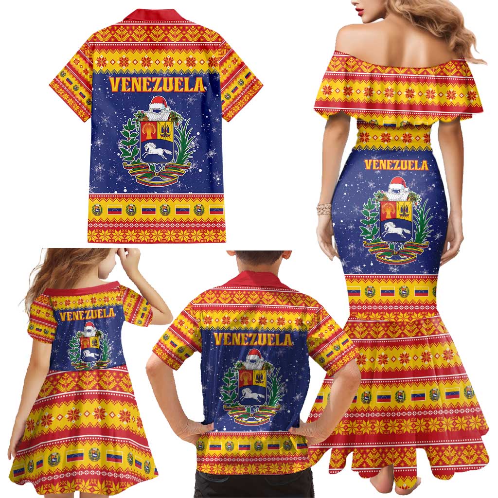 Venezuela Christmas Family Matching Mermaid Dress and Hawaiian Shirt Hallaca Season - Wonder Print Shop